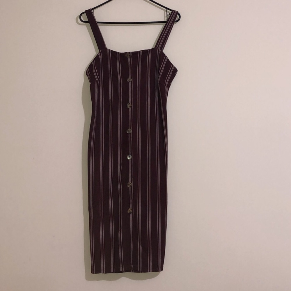 Striped burgundy dress